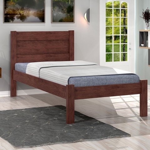 Cama Solteiro Prisma Solt 94,5cm x 196cm Marrom/Capuccino