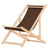 Cadeira Espreguiçadeira Dobrável Madeira Maciça Natural - 1