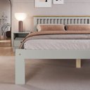 Ver imagem 5 de Cama de Casal Júlia de Madeira Maciça com Lastro Verde/Frost/Oak