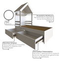 Ver imagem 7 de Cama Infantil Lara com Gavetas 157cm x 153cm Branco