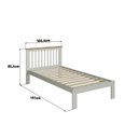 Ver imagem 3 de Cama de Solteiro Júlia de Madeira Maciça Verde/Frost/Oak