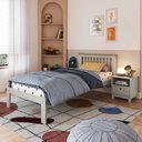 Ver imagem 1 de Cama de Solteiro Júlia de Madeira Maciça Verde/Frost/Oak