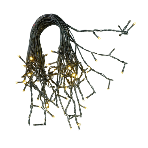 Cascata Estrobo 6m 250 Leds Branco Quente Fio Verde 220v Uso Externo Profissional