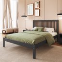 Ver imagem 1 de Cama de Casal Lucy de Madeira Maciça com Lastro Cinza/Charcoal