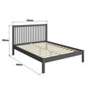 Ver imagem 3 de Cama de Casal Lucy de Madeira Maciça com Lastro Cinza/Charcoal