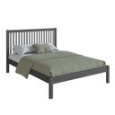 Ver imagem 2 de Cama de Casal Lucy de Madeira Maciça com Lastro Cinza/Charcoal