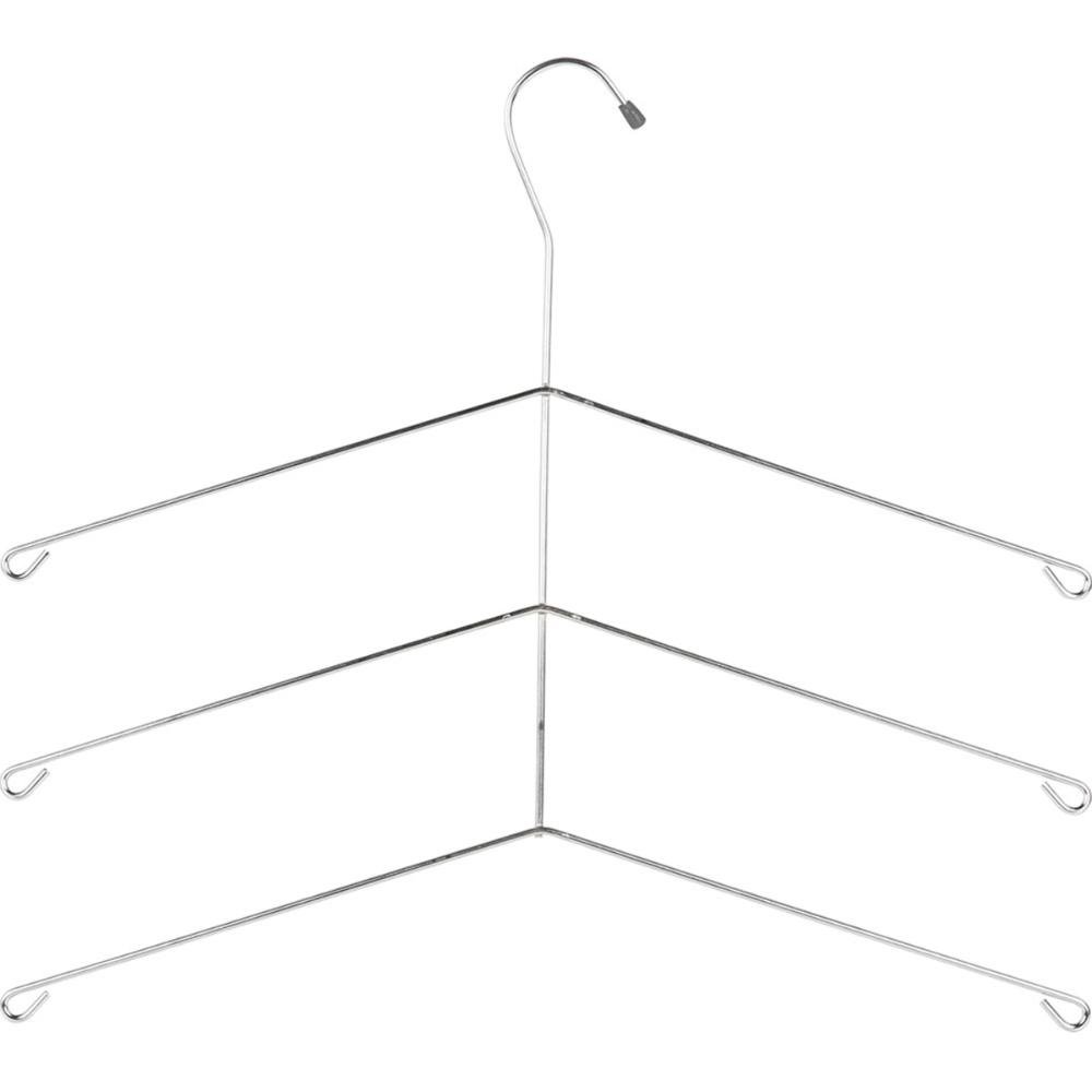 Kit com 30 Cabides Cabide Cromado Triplo para Camisas Roupas - 5