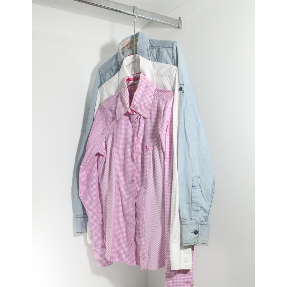 Kit com 30 Cabides Cabide Cromado Triplo para Camisas Roupas - 4