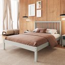 Ver imagem 1 de Cama de Casal Lucy de Madeira Maciça com Lastro Verde/Frost
