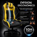 Ver imagem 4 de Cadeira Gamer Speed Ergonômica Reclinável Giratória Escritório Home Office Preto e Amarelo