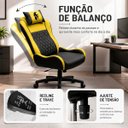 Ver imagem 5 de Cadeira Gamer Speed Ergonômica Reclinável Giratória Escritório Home Office Preto e Amarelo