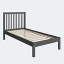Ver imagem 4 de Cama de Solteiro Lucy de Madeira Maciça com Lastro Cinza/Charcoal