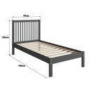 Ver imagem 3 de Cama de Solteiro Lucy de Madeira Maciça com Lastro Cinza/Charcoal