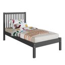 Ver imagem 2 de Cama de Solteiro Lucy de Madeira Maciça com Lastro Cinza/Charcoal