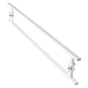Puxador De Porta Branco Vidro Pivotante Madeira 1 metro M.S