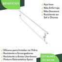 Ver imagem 3 de Puxador De Porta Branco Vidro Pivotante Madeira 1 metro M.S