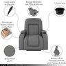 Poltrona do Papai Reclinável Sala de Cinema Crihs Elétrica Lift Elevação Pu Cinza G23 - Gran - 5