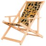 Cadeira Espreguiçadeira Dobrável Madeira Maciça Natural - 1