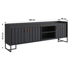 Rack para Sala de Estar 160cm Trendy Moderno - 3