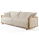 Ver imagem 4 de Sofá Fixo Lara 3 Lugares Luxo 1,90m Castellar Móbile Branco Corino Off White