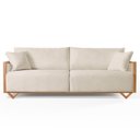 Ver imagem 2 de Sofá Fixo Lara 3 Lugares Luxo 1,90m Castellar Móbile Branco Corino Off White