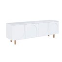 Ver imagem 2 de Rack para TV até 60 Polegadas 160cm Pés em Madeira Maciça Portas Orgânicas Branco