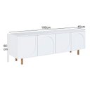 Ver imagem 3 de Rack para TV até 60 Polegadas 180cm Pés em Madeira Maciça Portas Orgânicas Branco