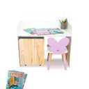 Ver imagem 2 de Escrivaninha Infantil Bancada Organizadora P - Borboletinha Kit Livro Educativo em Madeira - Lilás