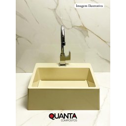 Pia Cuba Sobrepor para Banheiro de Mármore Sintético Vermelho Platinum 40,5 X 37,5 Quanta Compositos - 7