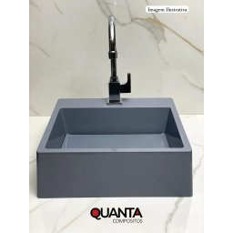 Pia Cuba Sobrepor para Banheiro de Mármore Sintético Vermelho Platinum 40,5 X 37,5 Quanta Compositos - 8