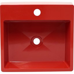 Pia Cuba Sobrepor para Banheiro de Mármore Sintético Vermelho Platinum 40,5 X 37,5 Quanta Compositos - 2