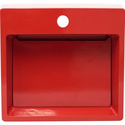 Pia Cuba Sobrepor para Banheiro de Mármore Sintético Vermelho Platinum 40,5 X 37,5 Quanta Compositos - 1