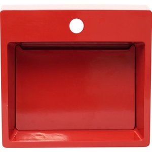 Pia Cuba Sobrepor para Banheiro de Mármore Sintético Vermelho Platinum 40,5 X 37,5 Quanta Compositos