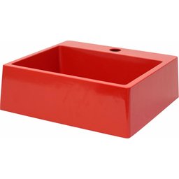 Pia Cuba Sobrepor para Banheiro de Mármore Sintético Vermelho Platinum 40,5 X 37,5 Quanta Compositos - 4