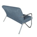 Ver imagem 4 de Namoradeira Decorativa Bela Linho Azul Marinho Braço Cromado