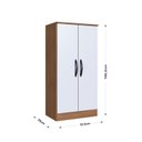 Ver imagem 4 de Armário Multiuso Turim 2 Portas e 2 Prateleiras Laranja/Freijo/Branco