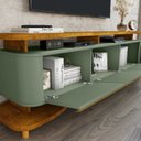 Ver imagem 5 de Rack para TV até 75 Polegadas com Pés em Madeira Maciça Guarapari 180cm Móveis Bechara Naturalle/Verde
