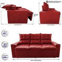 Ver imagem 2 de Sofá 3 Lugares Retrátil e Reclinável 2,00m Cama Inbox Smal com Bordado Pantográfico Suede