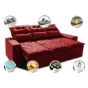 Ver imagem 3 de Sofá 3 Lugares Retrátil e Reclinável 2,00m Cama Inbox Smal com Bordado Pantográfico Suede