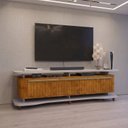 Ver imagem 1 de Rack para TV até 75 Polegadas 180cm Pés em Madeira Maciça Guarapari Bege