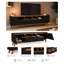 Ver imagem 3 de Rack para TV Ate 65 Polegadas Florenca Preto Fosco Naturele Bechara