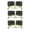 Ver imagem 1 de Kit 6 Cadeiras Poltrona Lua Corino Sala Quarto Gold Balaqui Cor:cinza