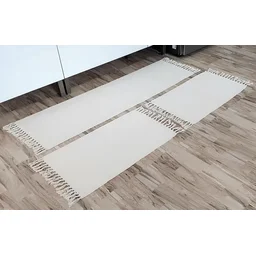 Jogo de Cozinha Tapetes com Passadeira Kit 3 Peças Cru - 3