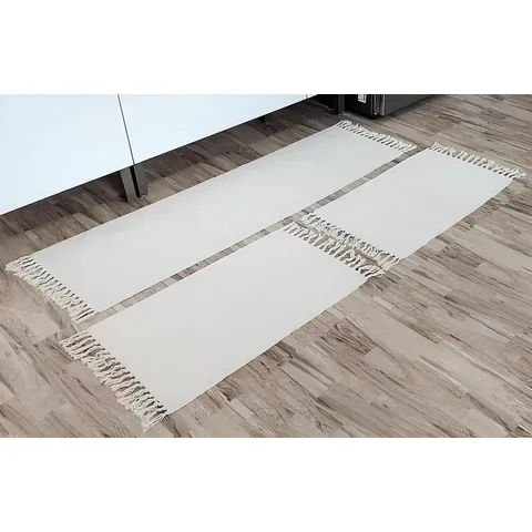 Jogo de Cozinha Tapetes com Passadeira Kit 3 Peças Cru