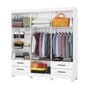 Ver imagem 4 de Guarda-Roupa 6 Portas 4 Gavetas com Pés Genova Branco