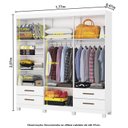 Ver imagem 5 de Guarda-Roupa 6 Portas 4 Gavetas com Pés Genova Branco
