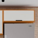 Ver imagem 1 de Armário Aéreo 80cm 1 Porta Basculante Ravena Bege/Freijo/Off Acetinado