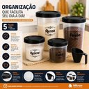 Ver imagem 3 de Conjunto de Potes para Mantimentos Nitron Plastico PP com Medidor 5 Pecas Organizador Cozinha