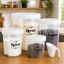 Ver imagem 5 de Conjunto de Potes para Mantimentos Nitron Plastico PP com Medidor 5 Pecas Organizador Cozinha