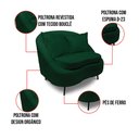 Ver imagem 3 de Poltrona Decorativa Orgânica Pé Ferro Pto Zaya Bouclê Verde C05 - D'Rossi